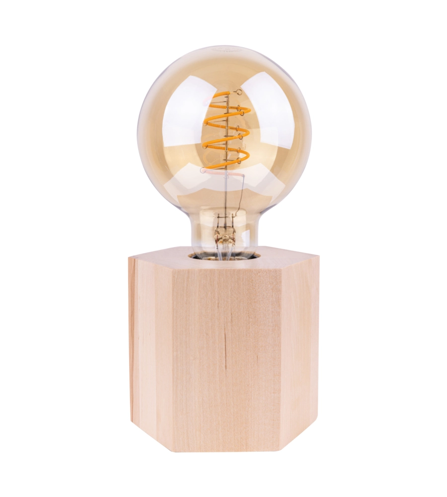 LAMPADA DA TAVOLO  ONLI "FOFI" ROTONDA LEGNO DI ROVERE, E27